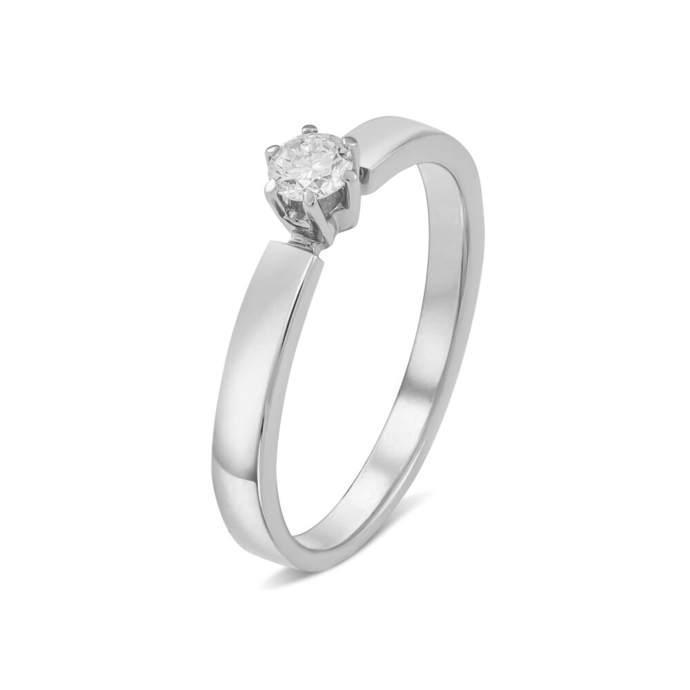 Золотое кольцо в белом цвете с бриллиантом 11500912.254.921-976_ru