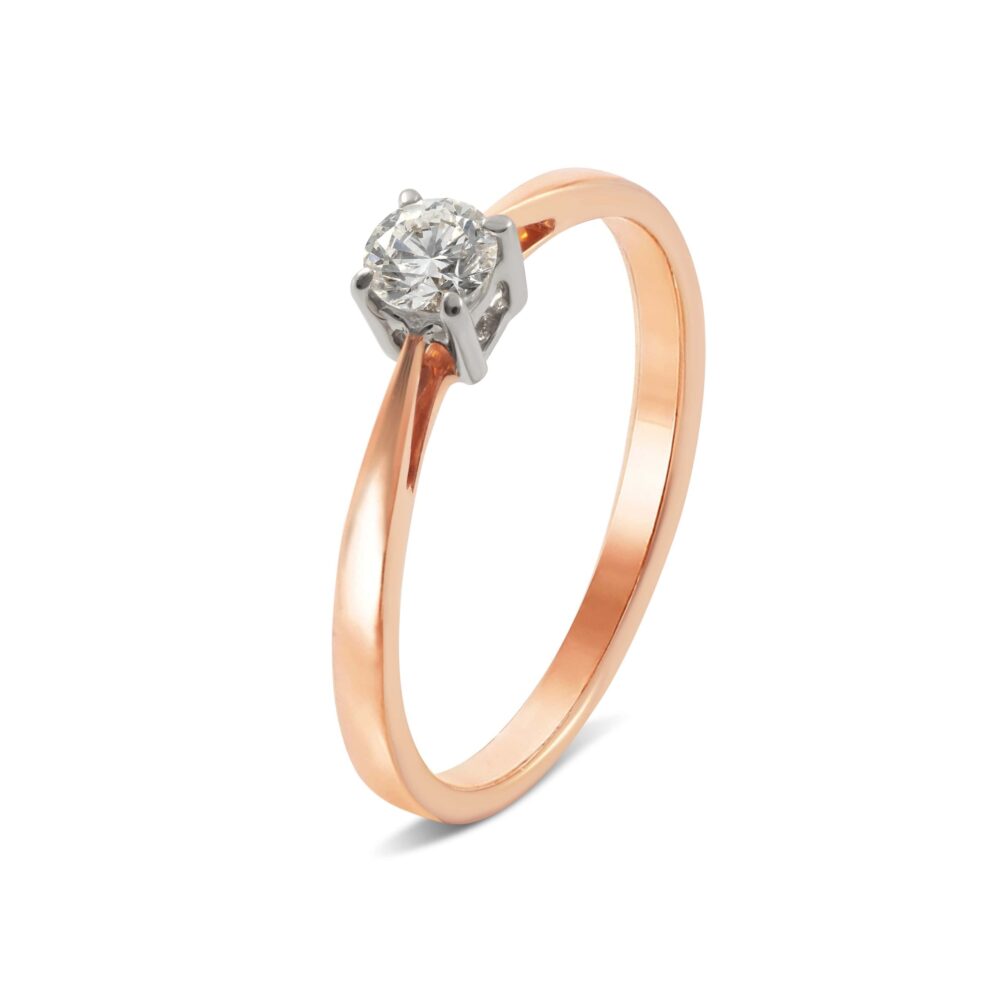 Заручальний перстень з червоного золота з діамантом 11500911.254.821-979