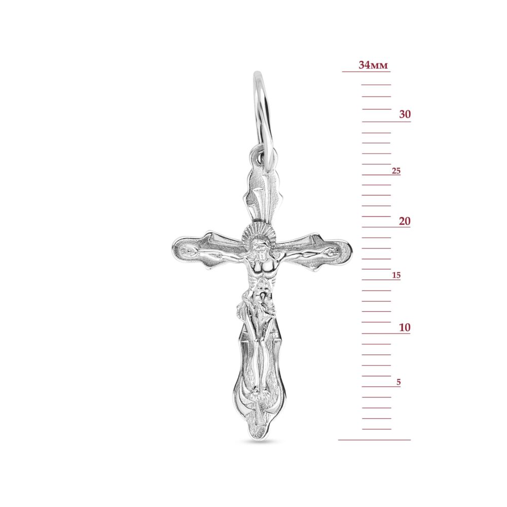 Срібний фігурний хрестик з розп'яттям 39910922.2.311111-R
