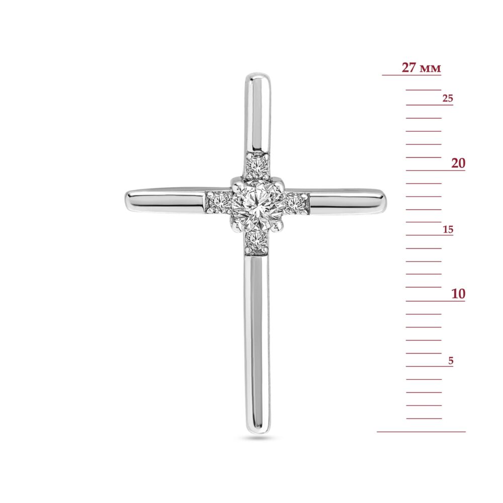 Крестик с родированного серебра с фианитами 38210922.251.001018p_ru