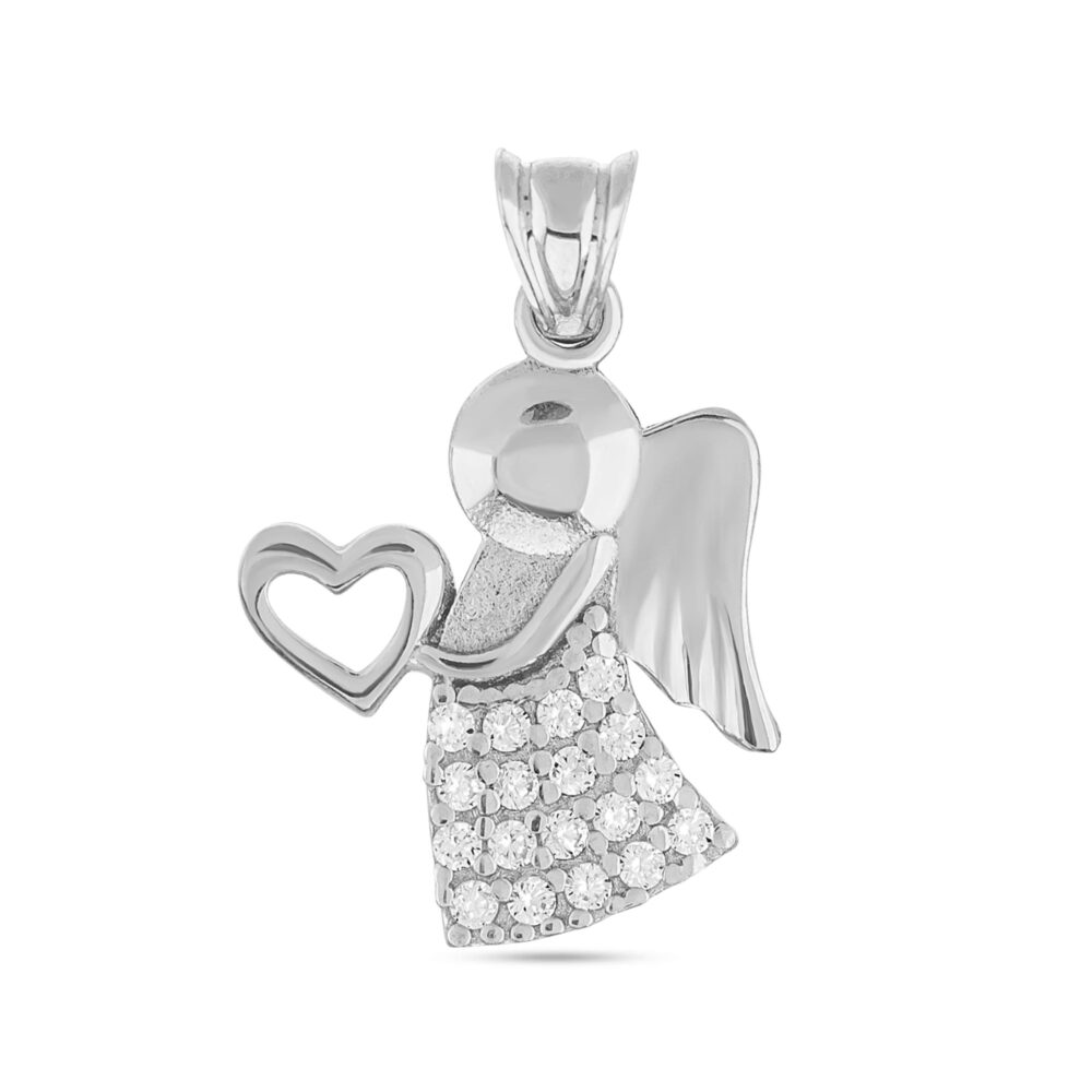 Серебряная подвеска ангел с сердцем 38230922.251.000422p_ru