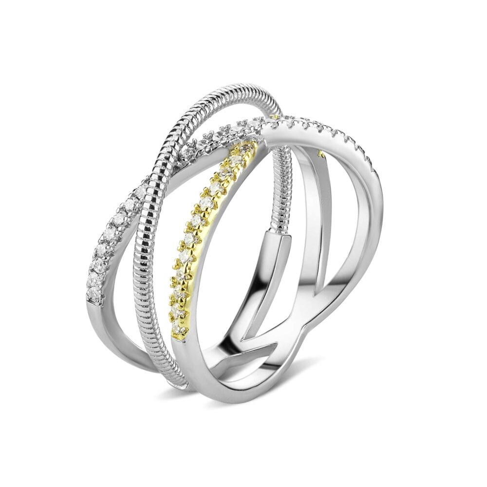 Серебряное кольцо с позолотой и фианитами 18200922.146.006352k_ru