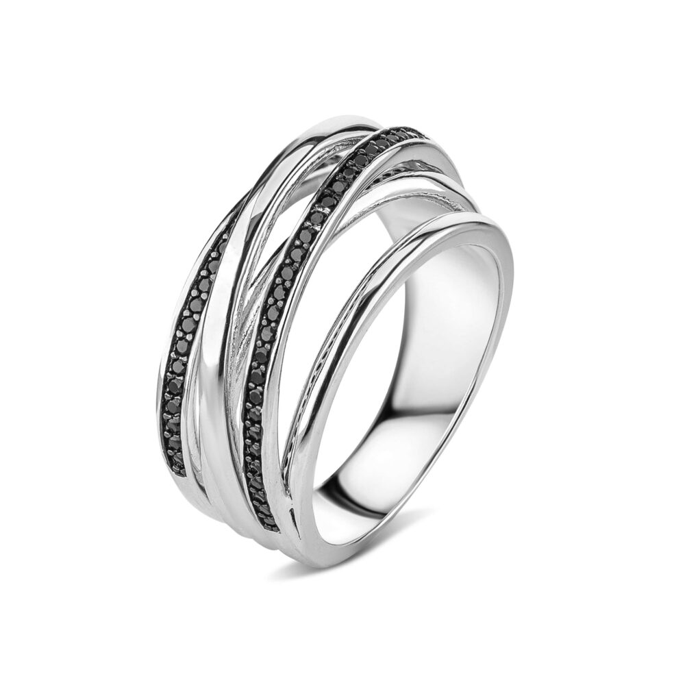 Кольцо из серебра многослойное с фианитами 18200922.146.006397k_ru