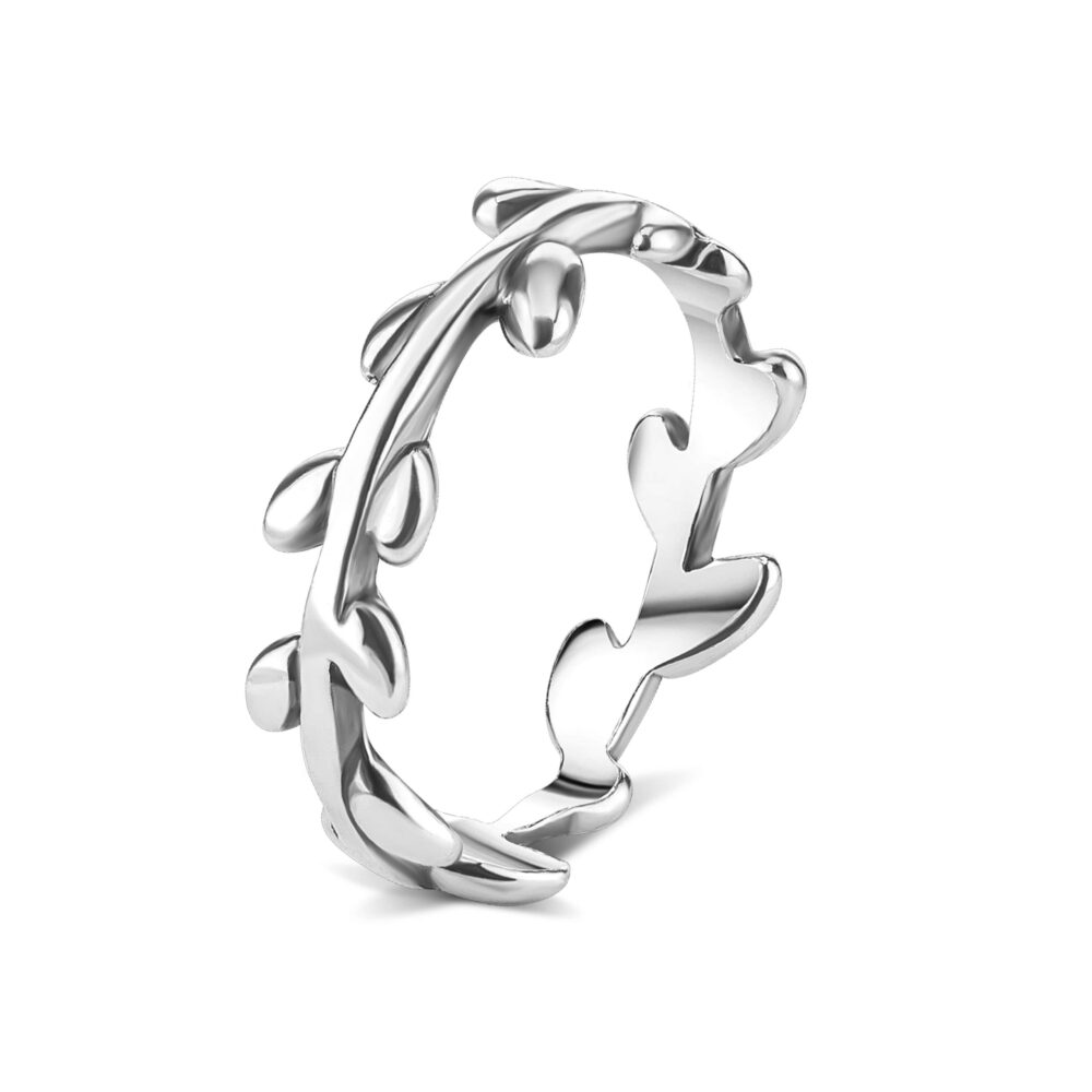 Серебряное кольцо "Ветка с листьями" 19900922.146.006391k_ru