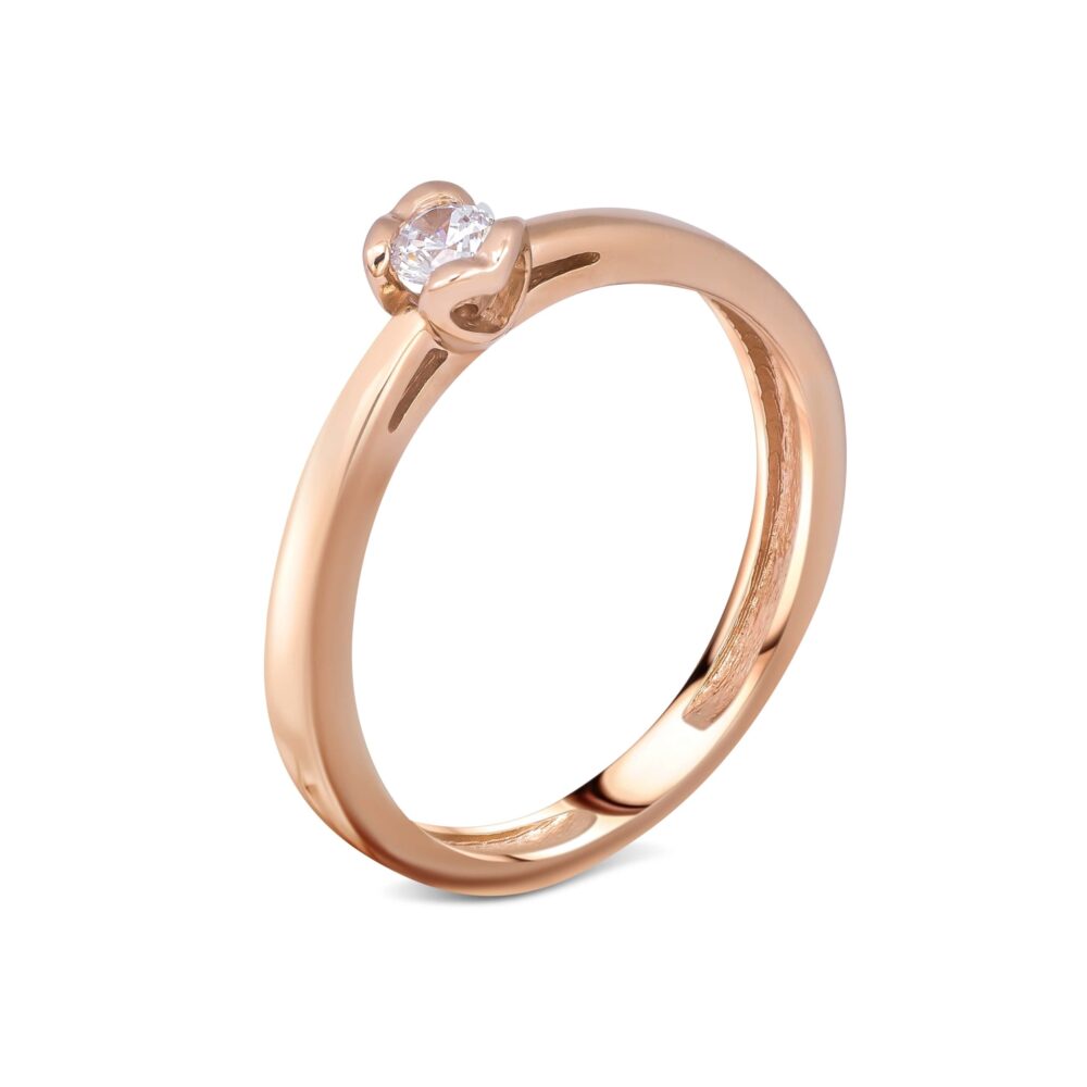 Золотий перстень в червоному кольорі із цирконієм 18200811.173.1191358101