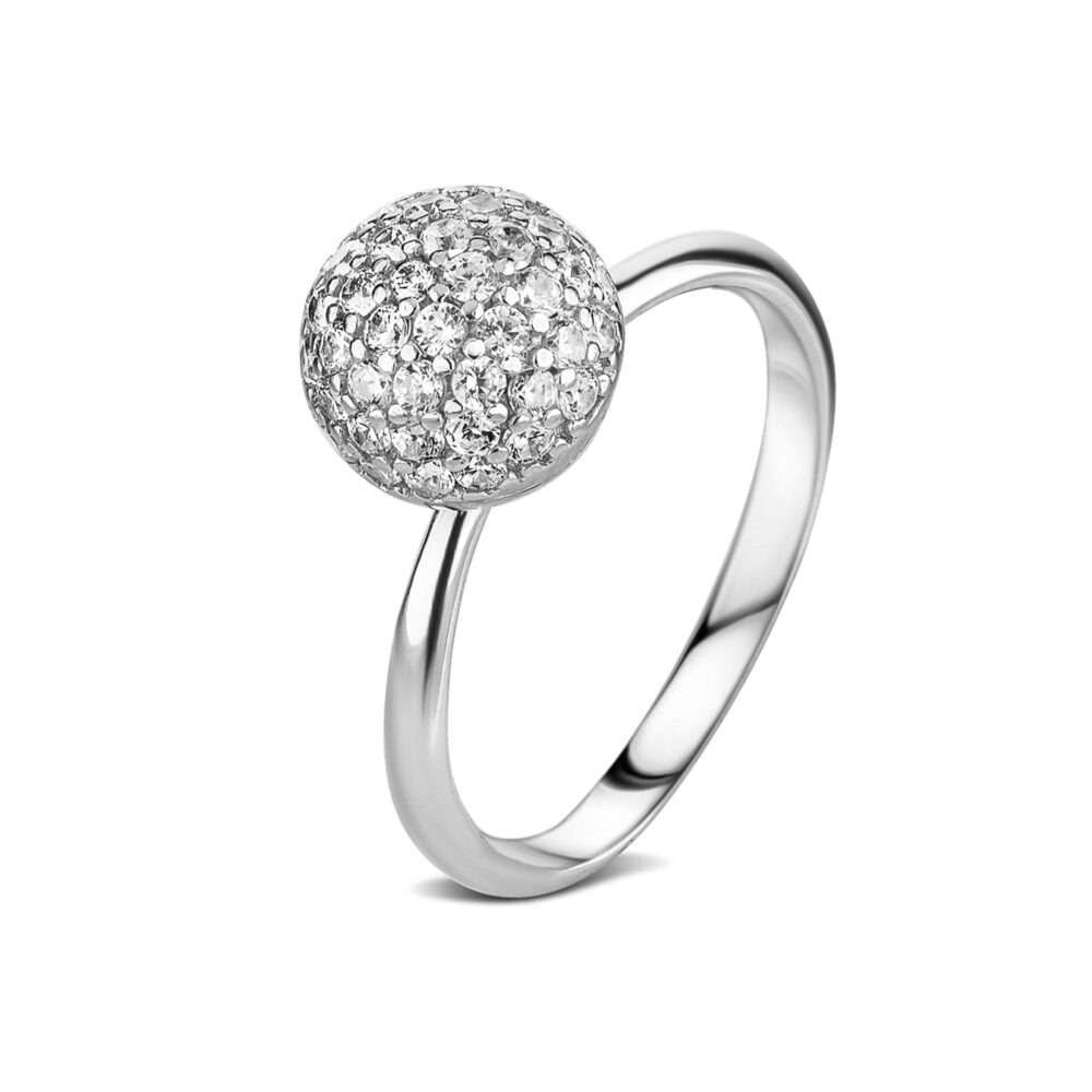 Серебряное кольцо с цирконием "Шар" 18200822.146.006234k_ru