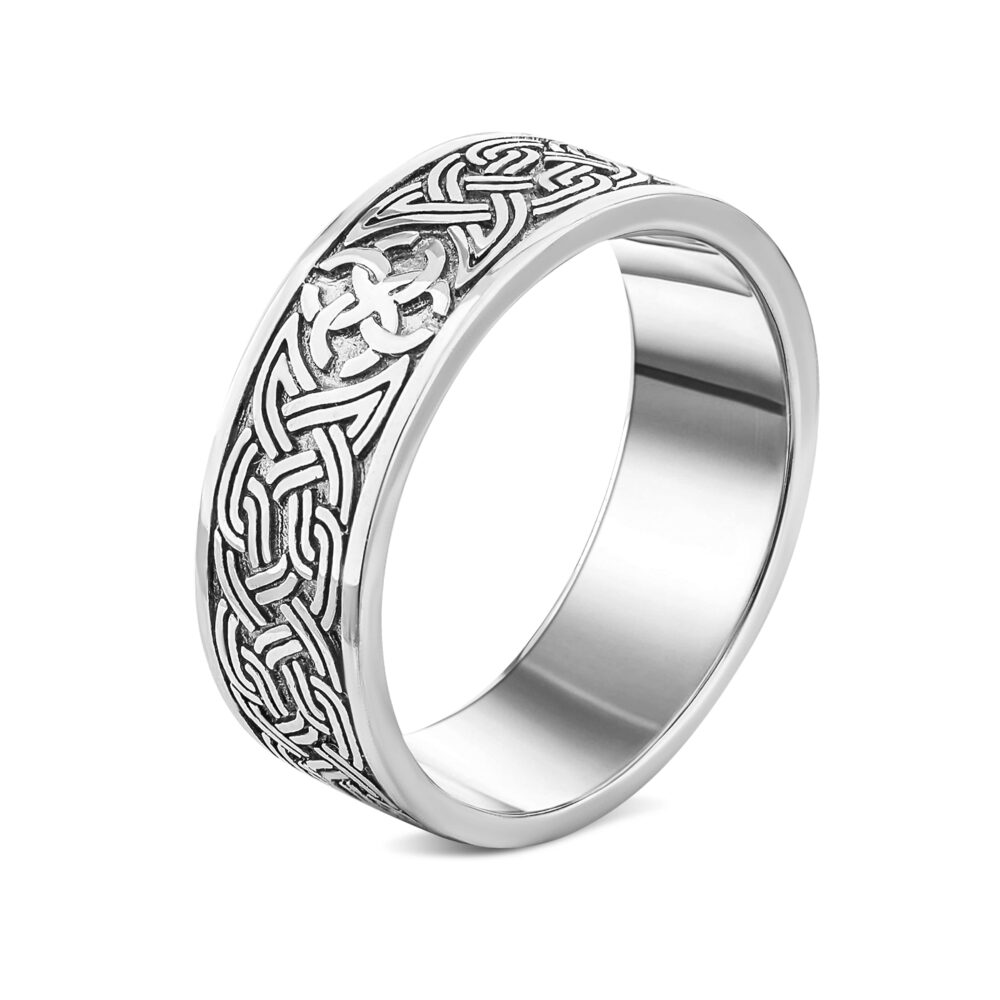Обручальное кольцо в белом золоте "Кельтские мотивы" 69900912.200-0190_ru
