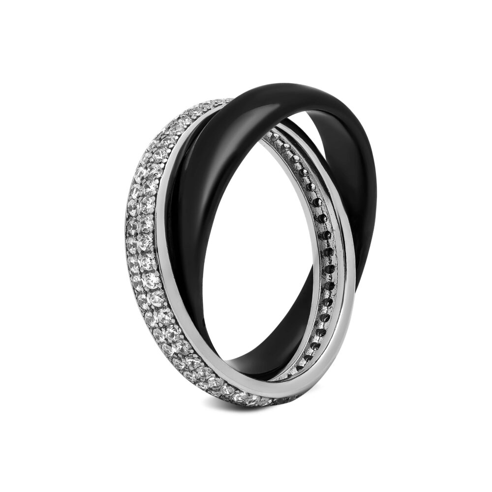 Кольцо из керамики в серебре 12900822.312.K2FK172_ru