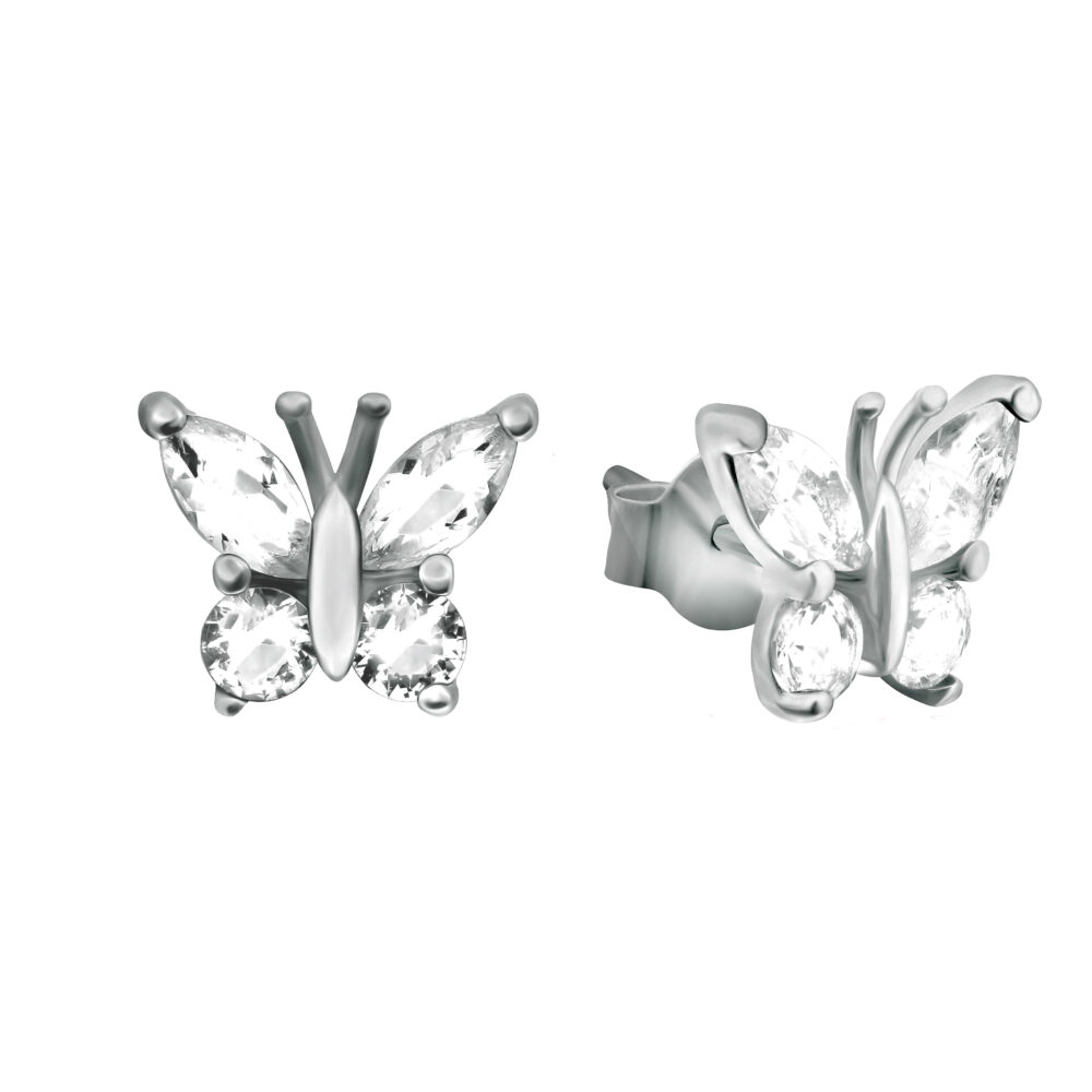 Срібні сережки пусети "Метелики" 27600922.312.S2F802