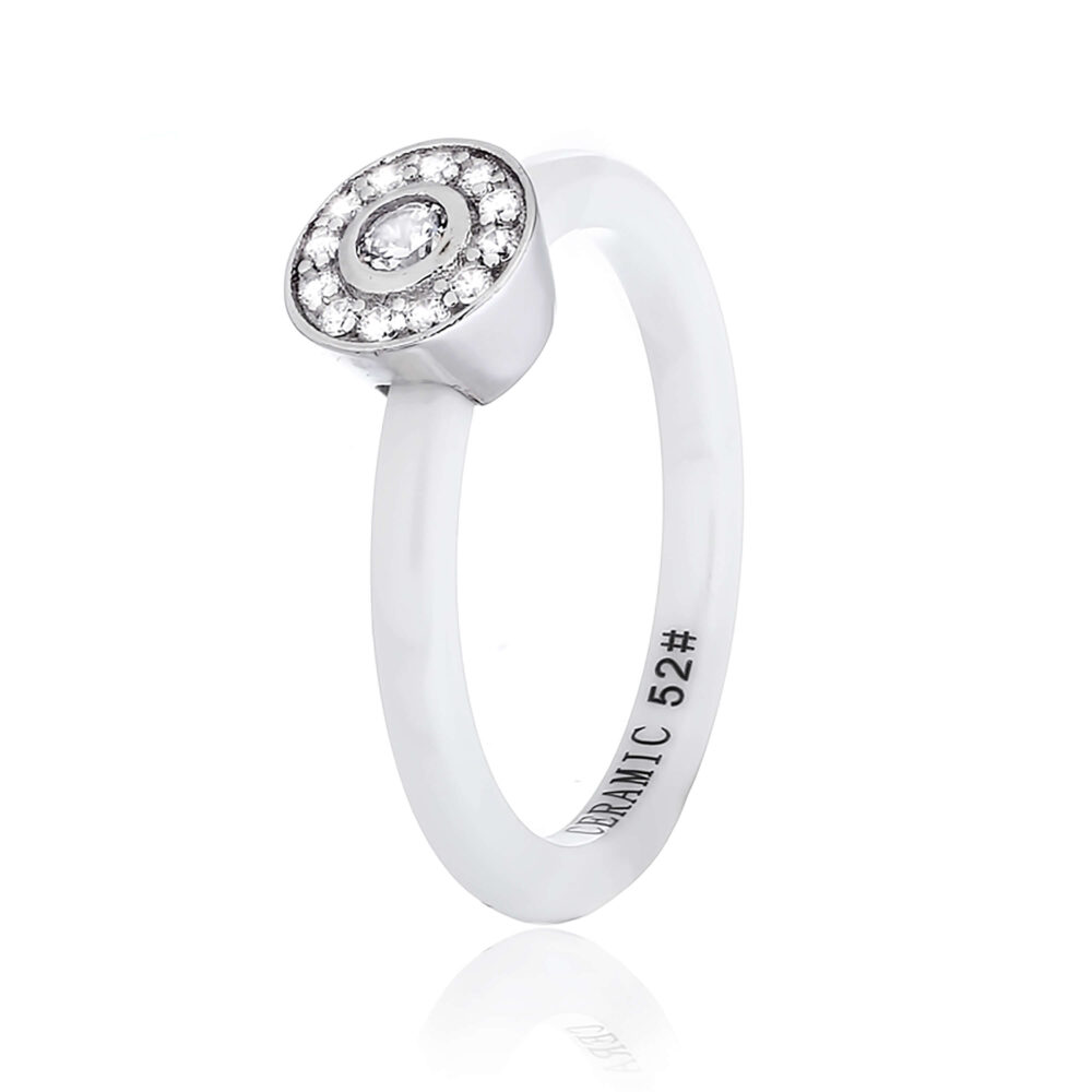 Серебряное кольцо с керамикой и фианитами 12900822.312.K2FK11011_ru