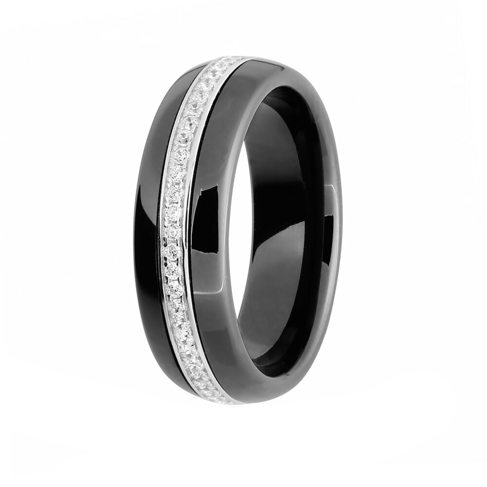 Серебряное кольцо с керамикой и фианитами 12900822.312.KK2FK1000_ru