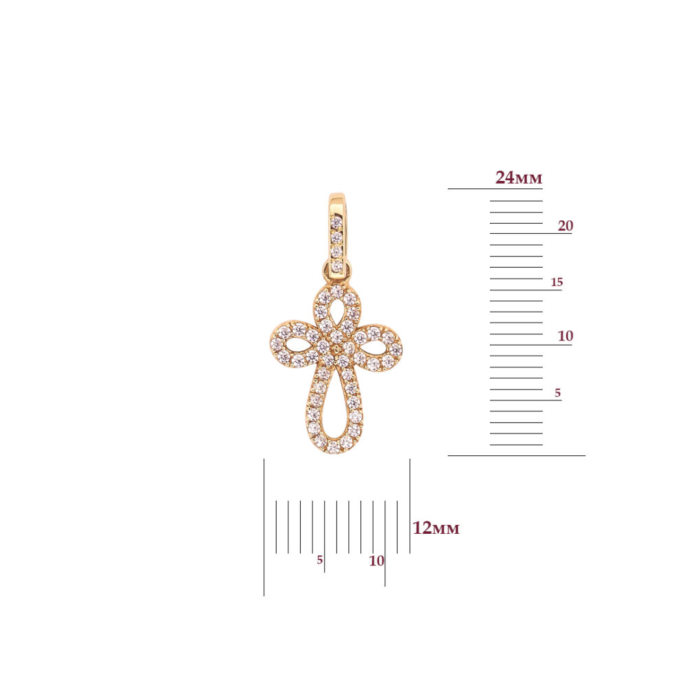 Крестик в красном золоте с фианитами 38210911.274.2-0426.0.0_ru