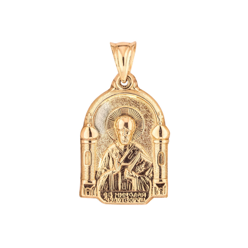 Ладанка из красного золота Св. Николая Чудотворца 39920911.274.2-4327.0.0_ru